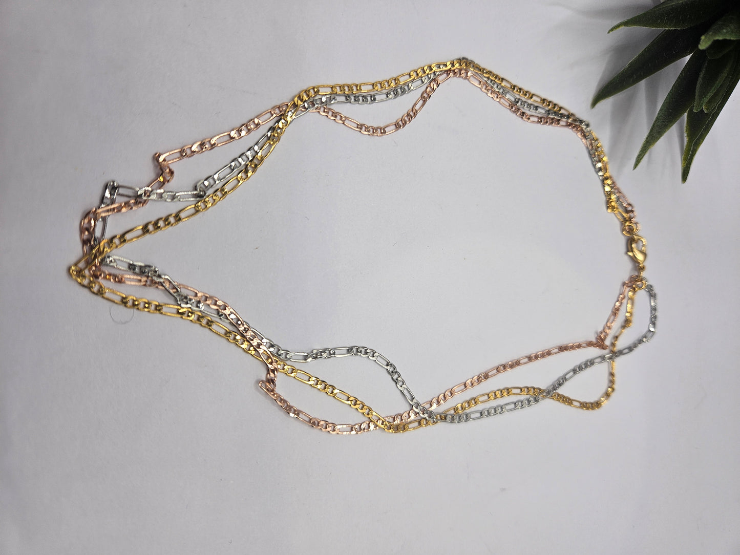 3 in 1 , Tri-Color Paperclip Chain Necklace – Chic Layering Piece