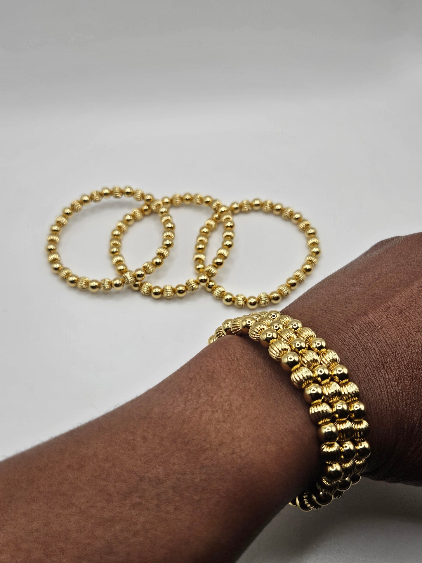 Gold Ball Bracelet Set – Timeless Stackable Elegance