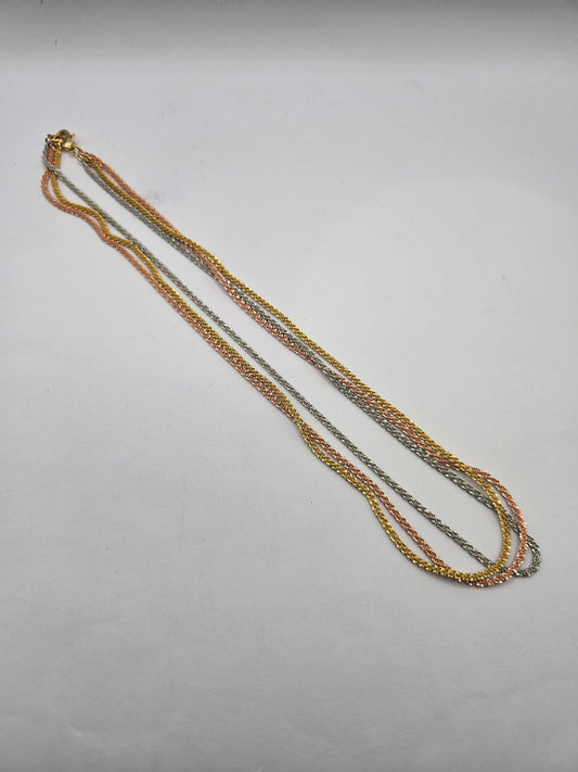 Multi-Tone Twisted Rope Necklace – Chic Everyday Statement