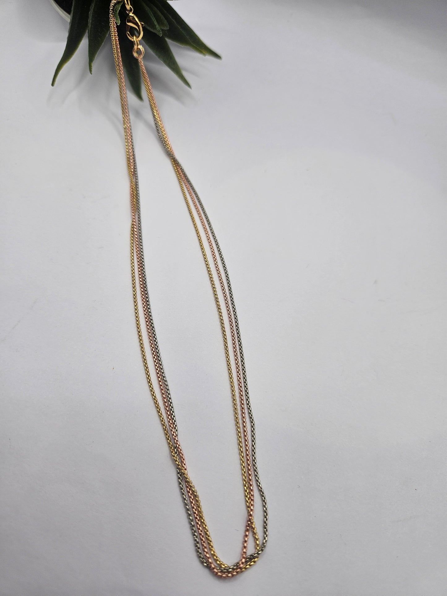 3 in 1, Tri-Tone Sleek Rope Chain Necklace – Versatile Everyday Style