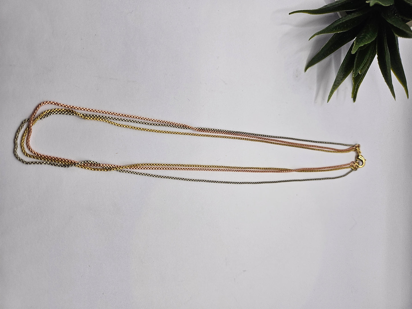 3 in 1, Tri-Tone Sleek Rope Chain Necklace – Versatile Everyday Style
