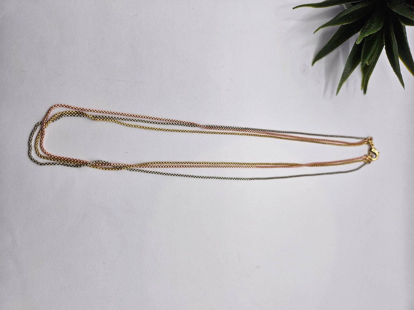 3 in 1, Tri-Tone Sleek Rope Chain Necklace – Versatile Everyday Style
