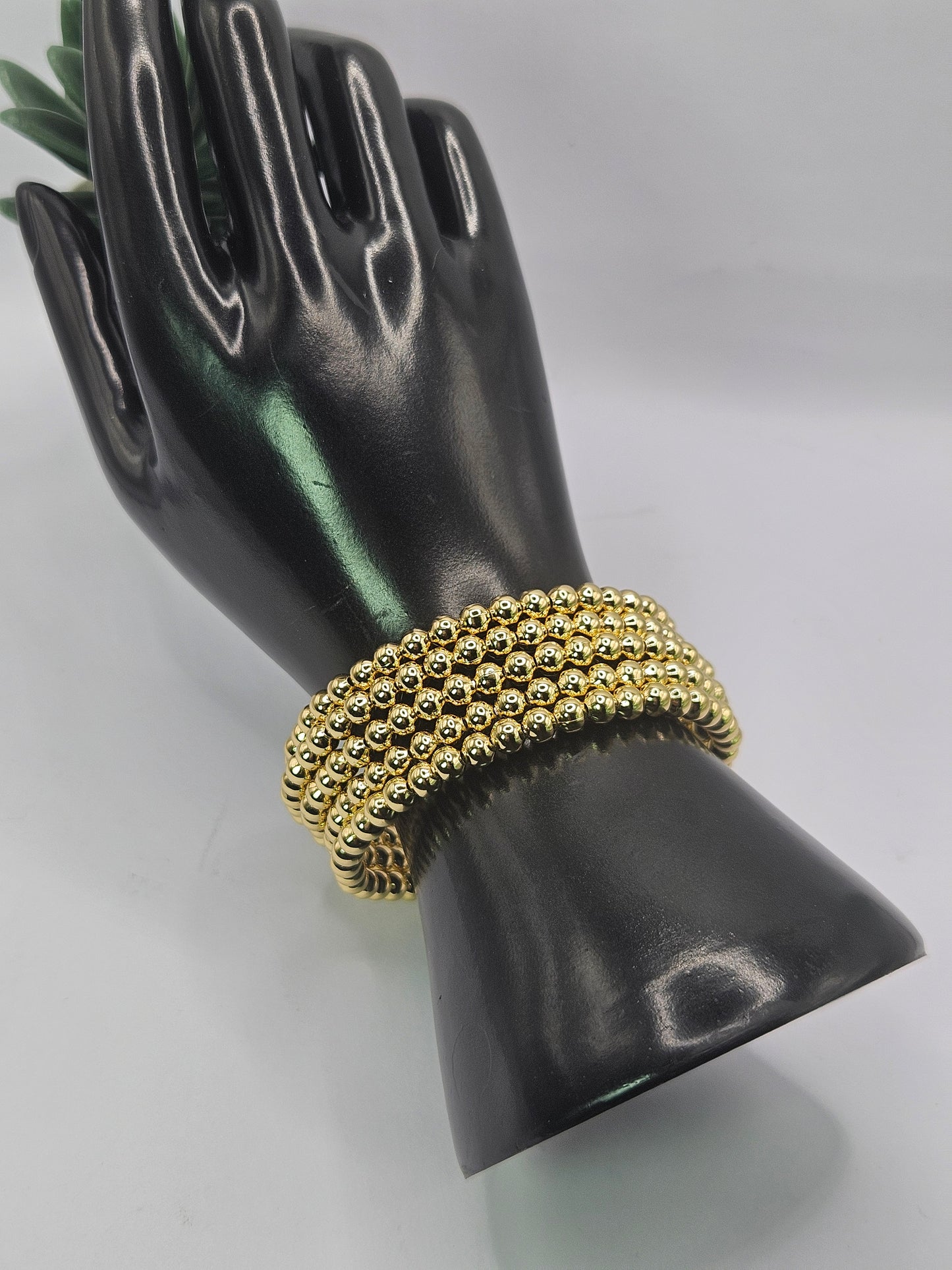 Golden Beaded Multi-Layer spiral  Stretch Bracelet