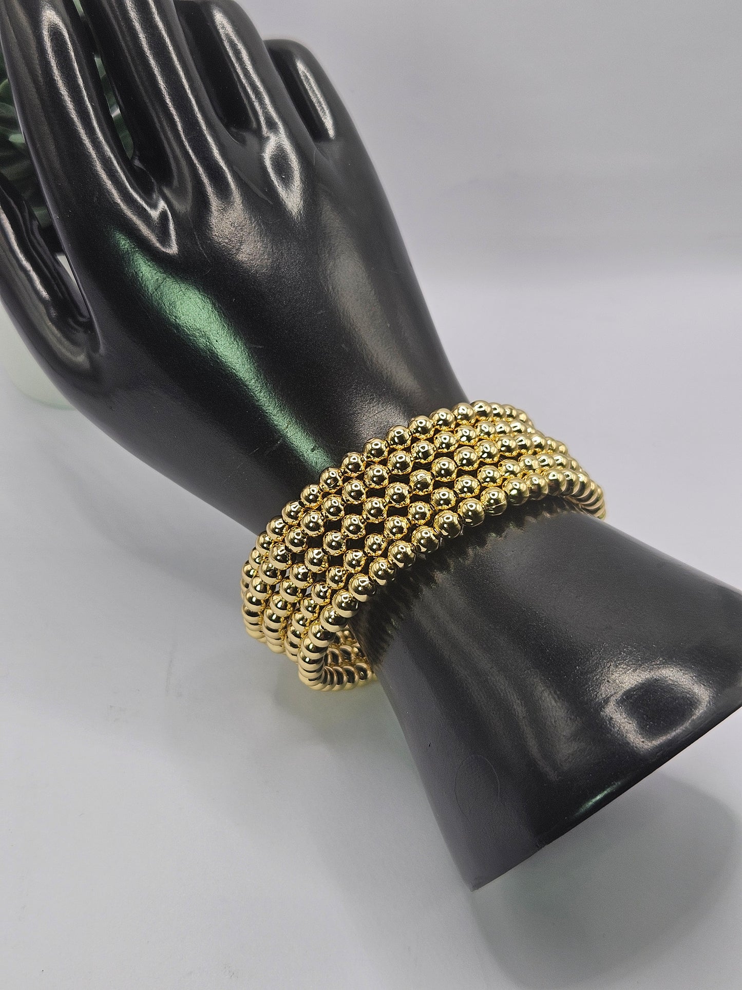 Golden Beaded Multi-Layer spiral  Stretch Bracelet