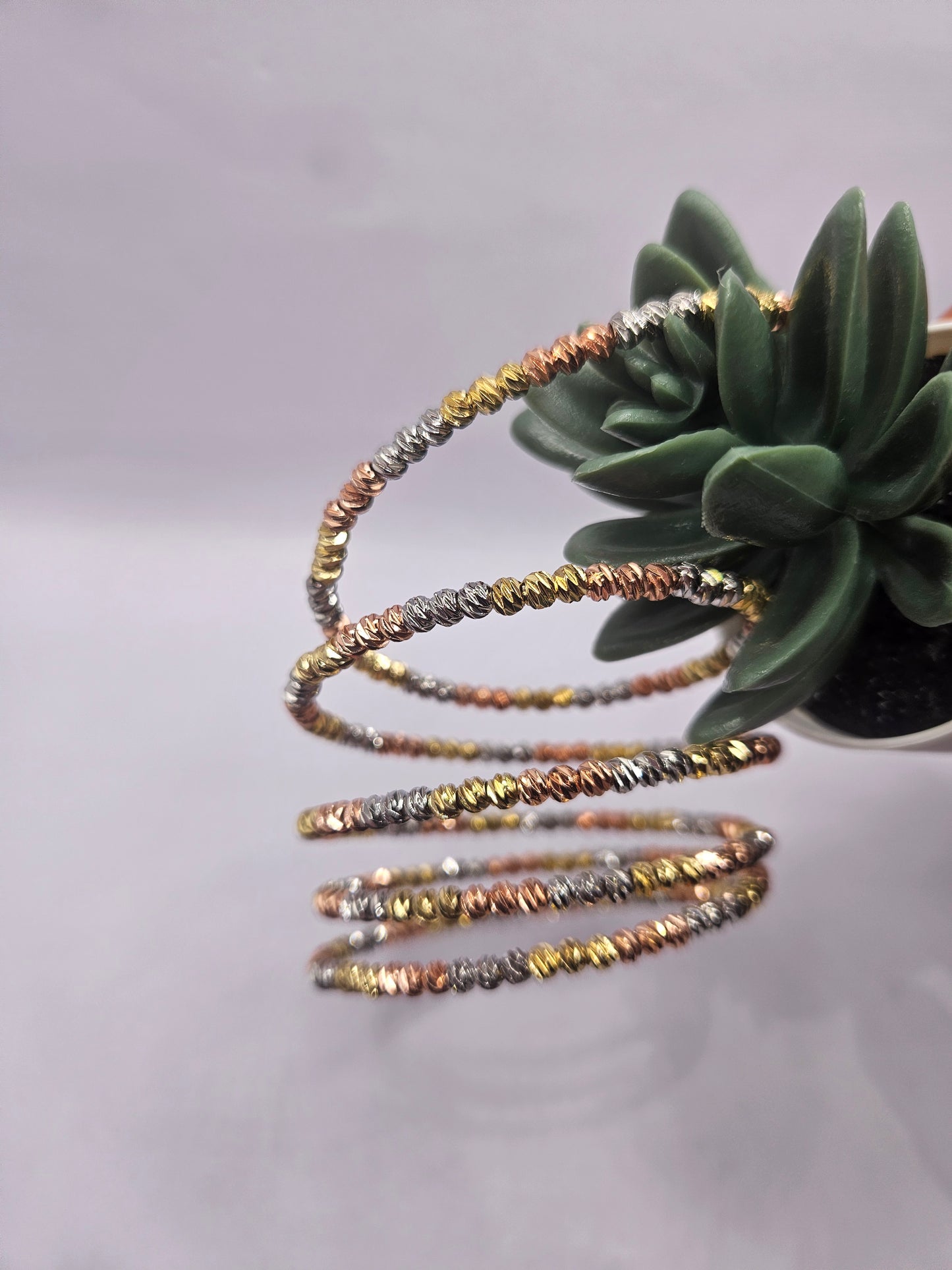 Tri-Color Coil Wrap Bracelet