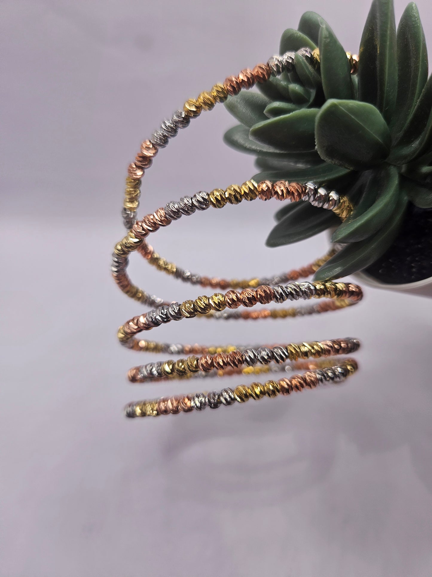 Tri-Color Coil Wrap Bracelet