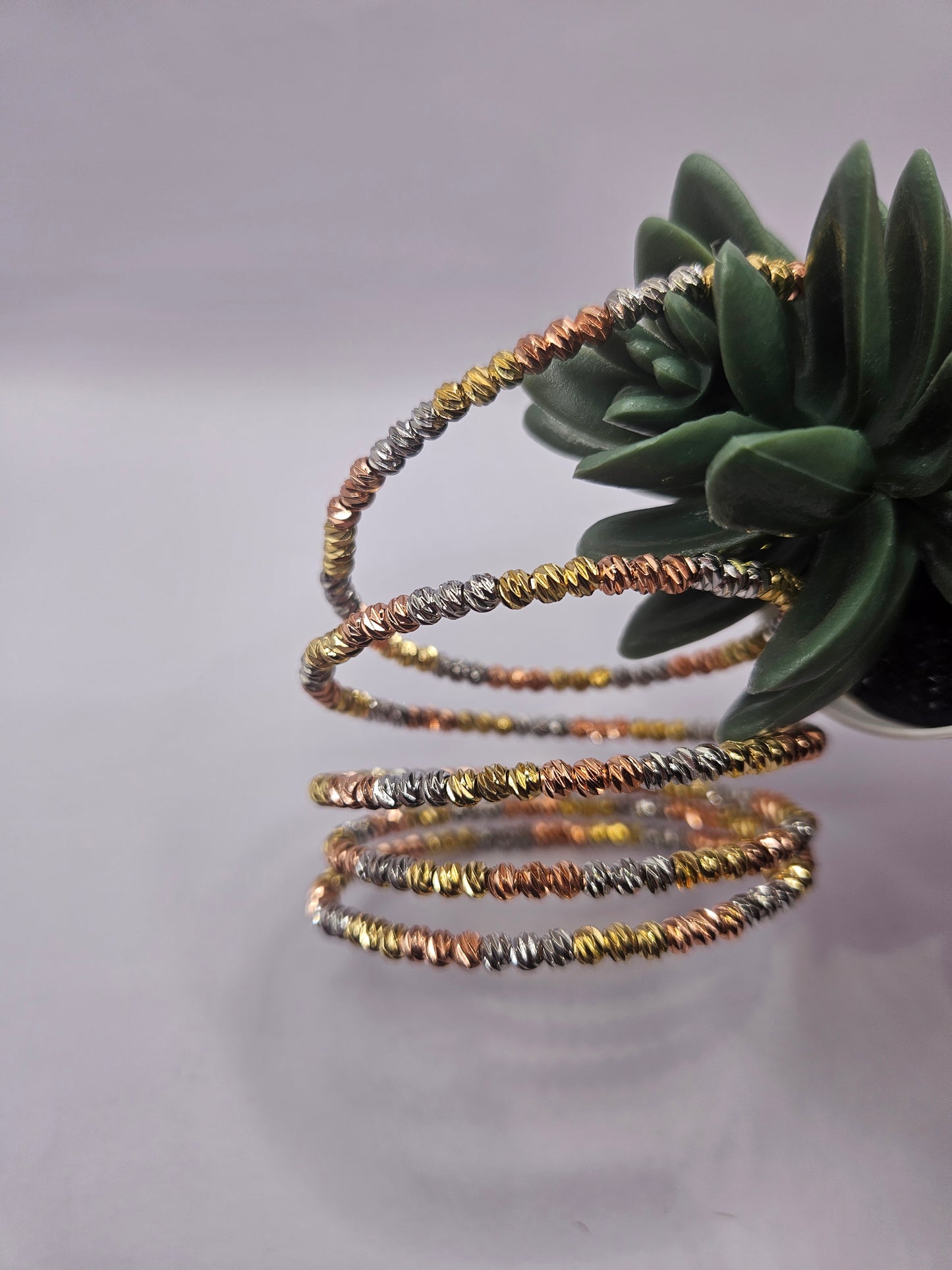 Tri-Color Coil Wrap Bracelet