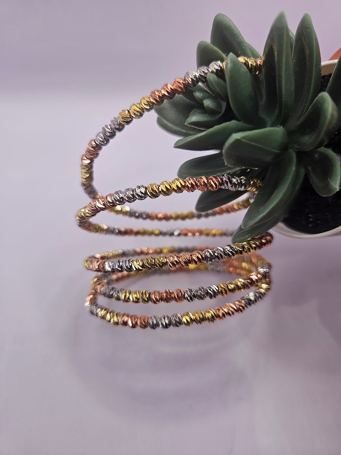 Tri-Color Coil Wrap Bracelet