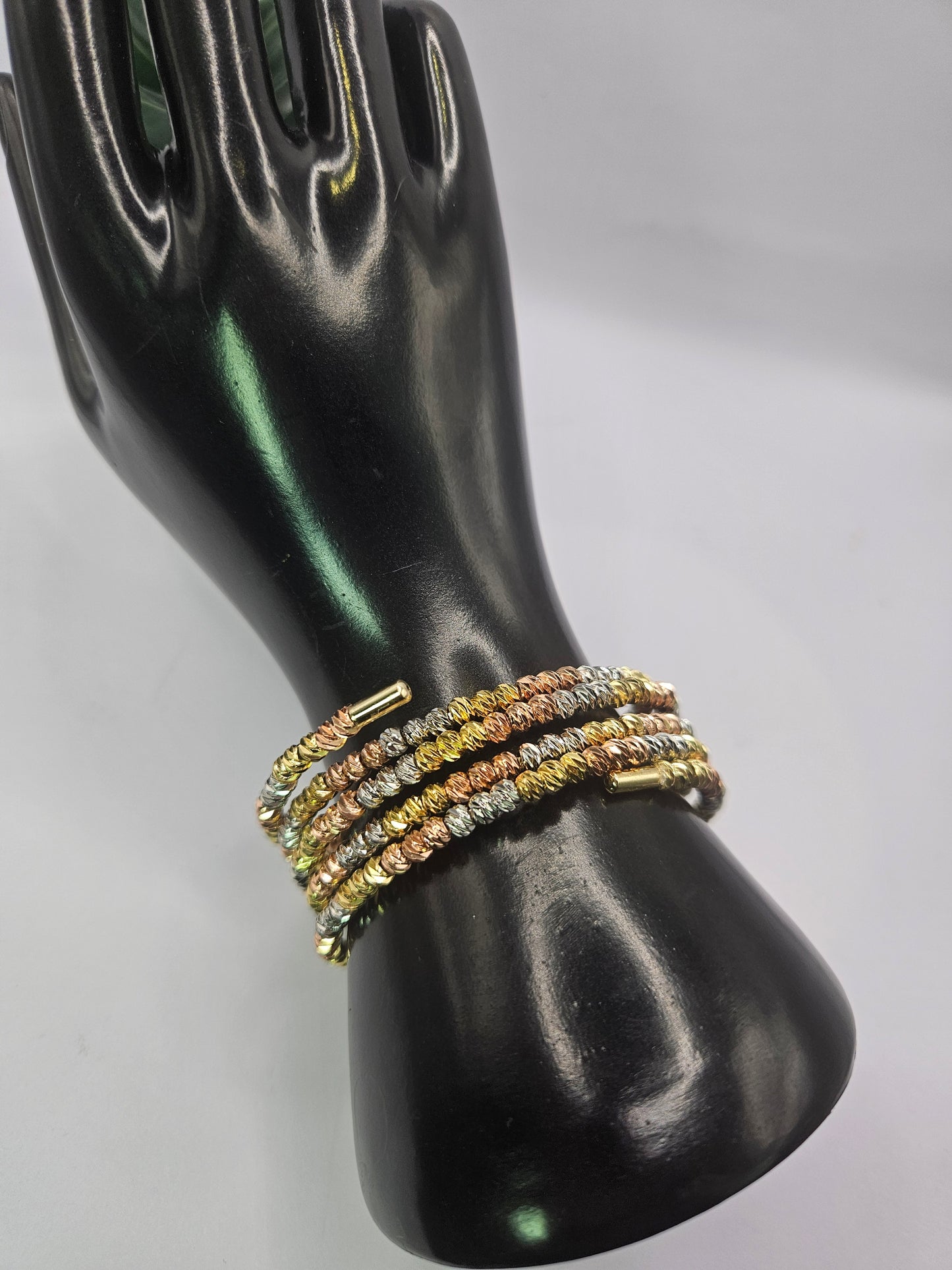 Tri-Color Coil Wrap Bracelet