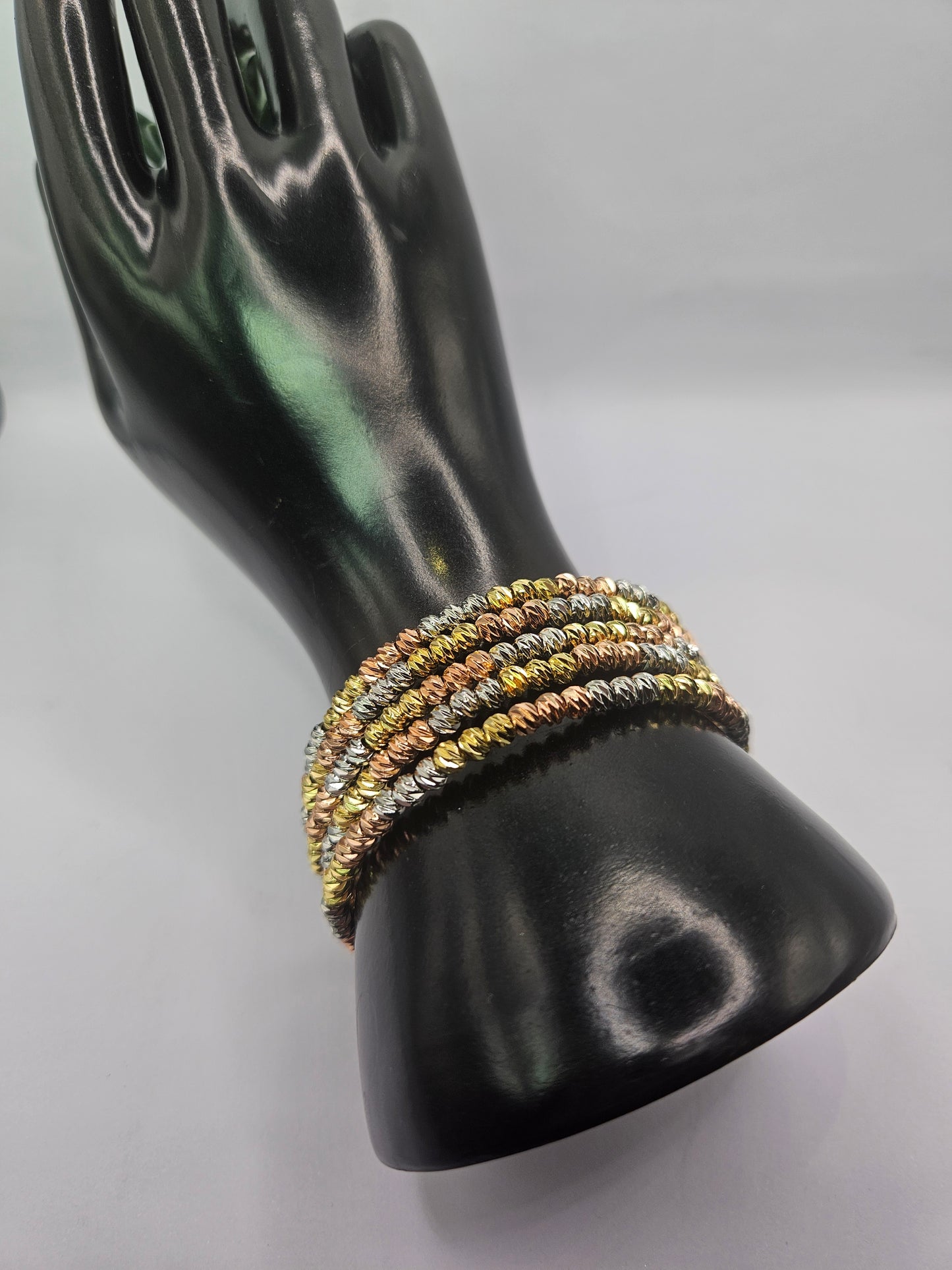Tri-Color Coil Wrap Bracelet