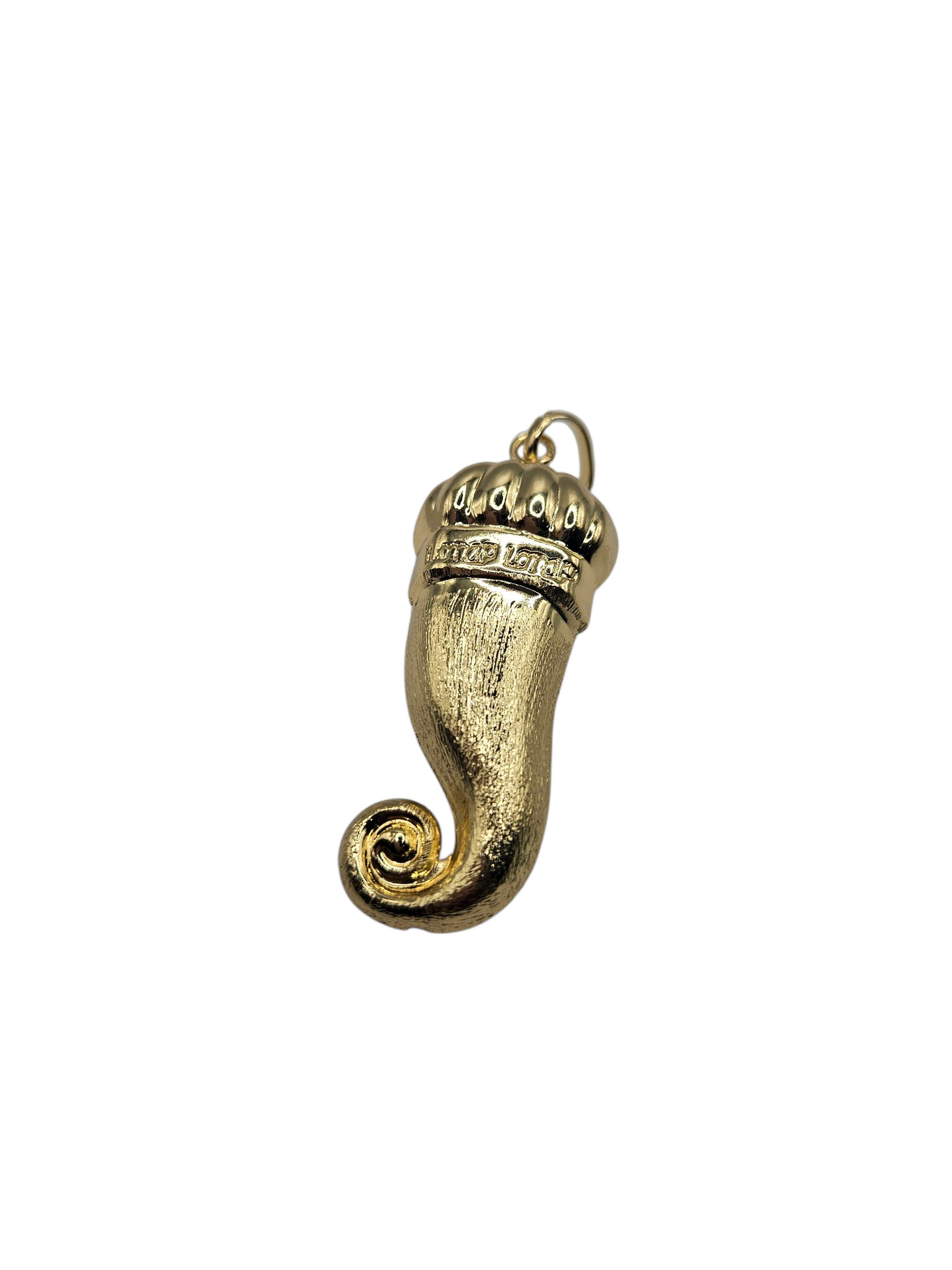 18k Gold-Plated Spiral Crown Horn Pendant