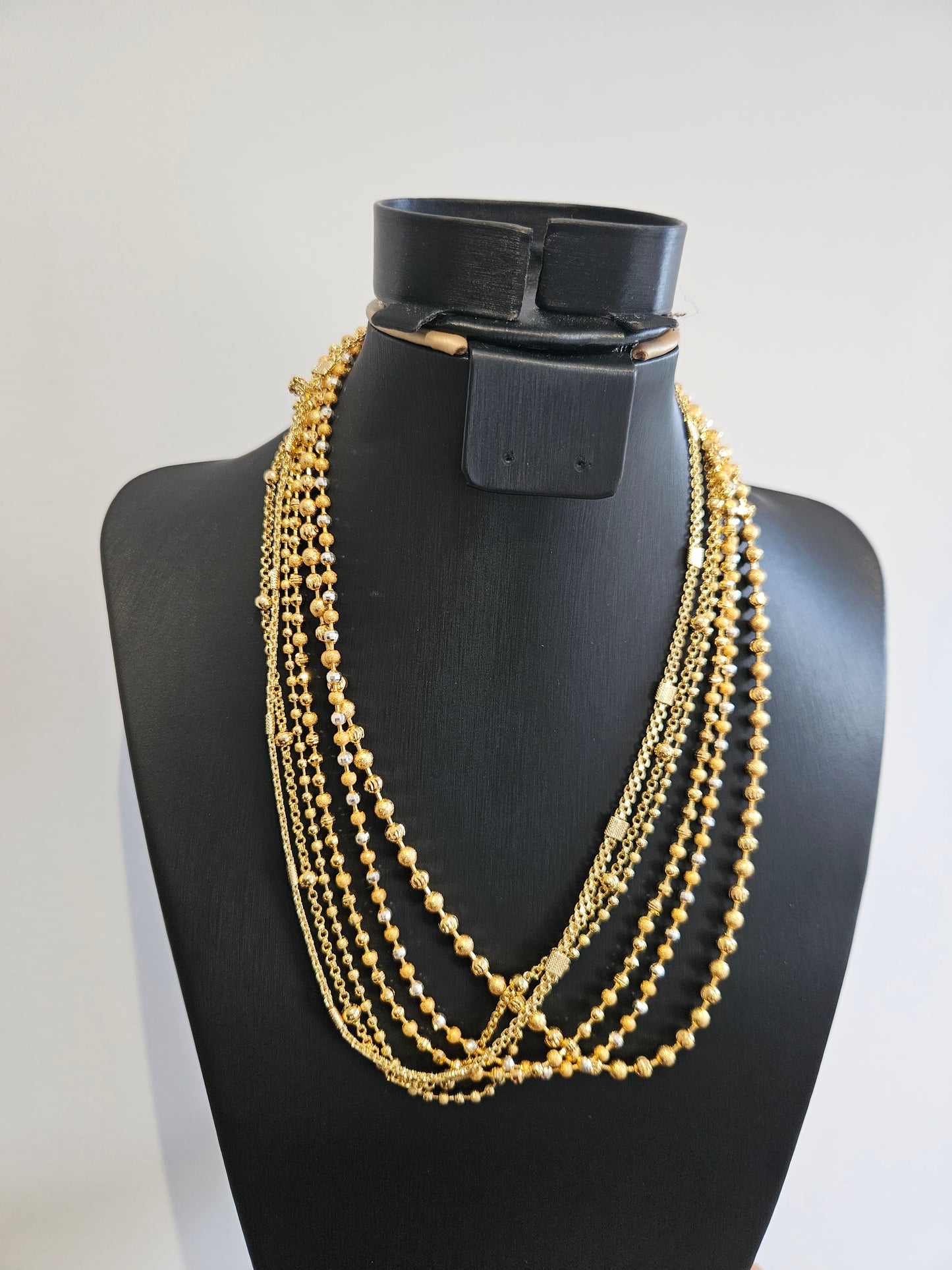 18K Gold-Plated Multi-Layer Beaded Necklace for Women – Tarnish-Free, Hypoallergenic, Elegant Gift by Larebeau Jewellery