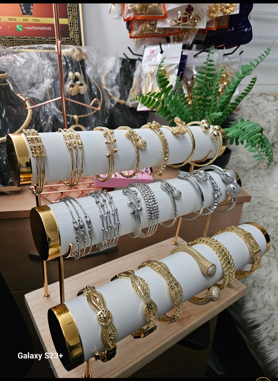 18K Gold & Silver-Plated Bracelet with Matching Ring – Luxe Collection (Numbered Styles)